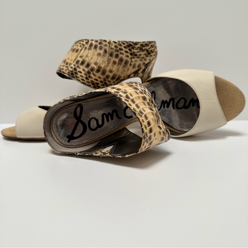 Sam Edelman Scotti Snakeskin Mule Heels